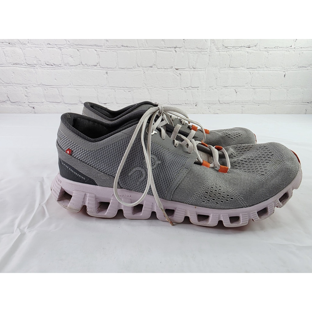 ON Cloud X Alloy Gray Athletic Sneaker Outdoor Running Shoes Women's Size 8